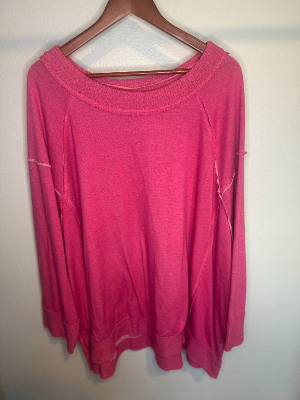 Free People Movement Relaxed Fit Pink Side Zip Sun Seeker Sweatshirt - Medium